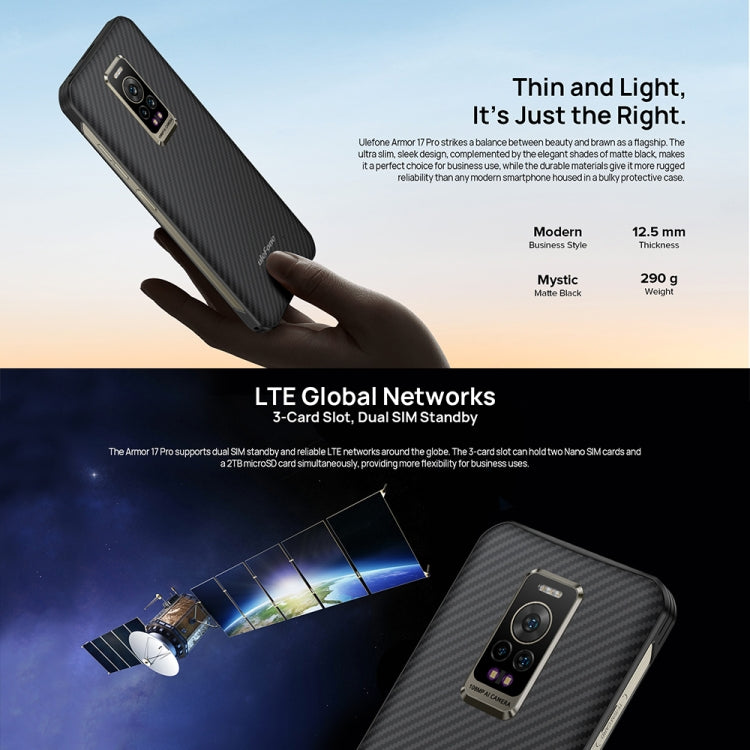 Ulefone Armor 17 Pro Teléfono Rugged 108MP 5380mAh 8GB 256GB IP68 (Used)