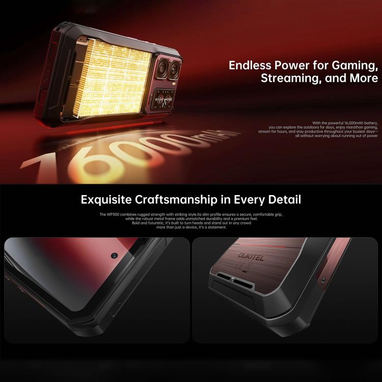 Oukitel WP300 Rugged Phone 12GB+512GB 6.8 Inch 5G Watch by OUKITEL