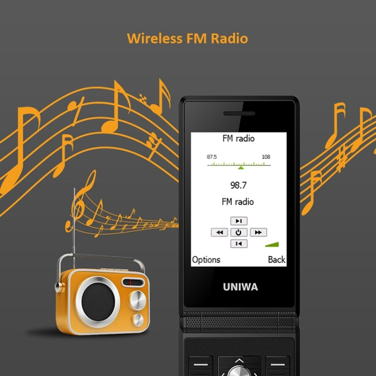 UNIWA X28 Dual-screen Flip Teléfono Clásico Doble Pantalla GSM