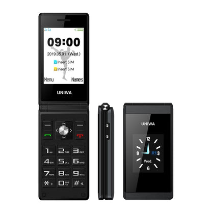 UNIWA X28 Dual-screen Flip Teléfono Clásico Doble Pantalla GSM