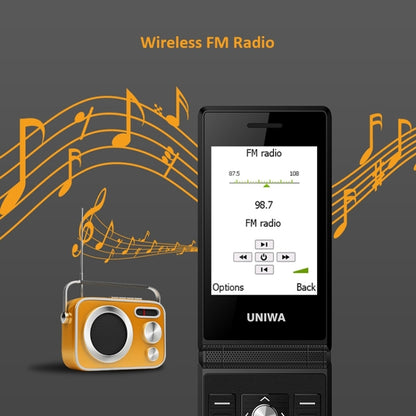 UNIWA X28 Dual-screen Flip Teléfono Clásico Doble Pantalla GSM
